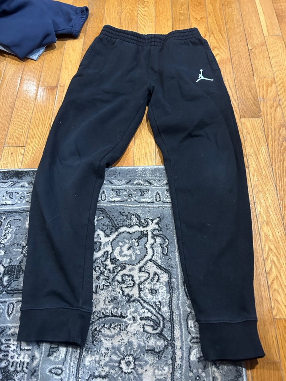 Jordan Black Jogger Sweatpants with White Jumpman